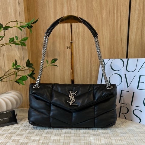 99新 Saint Laurent/聖羅蘭黑銀雲朵小號