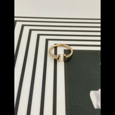 Tiffany.蒂芙尼雙T戒指 玫瑰金 50碼