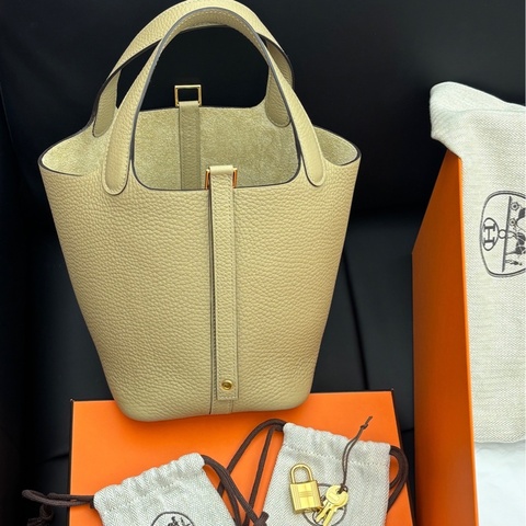 Hermes 愛馬仕菜籃子18風衣灰k刻25年票
