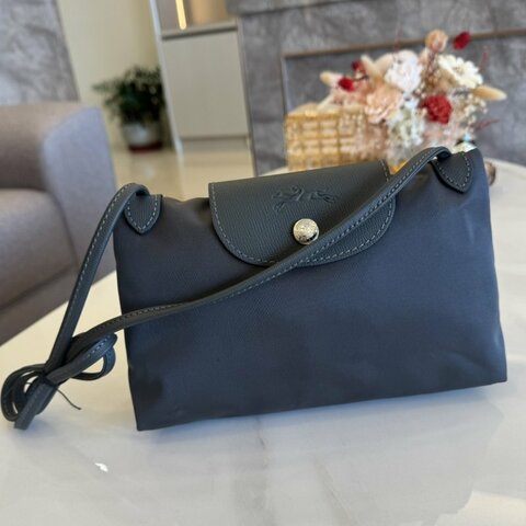 *SHIHNA名牌精品* Longchamp Le Pliage 鐵灰 尼龍斜背包