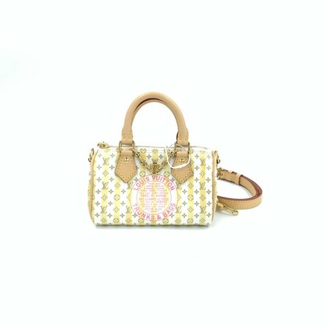 Louis Vuitton LV 黃色 26年郵票系列 speedy nano 晶片 肩背包