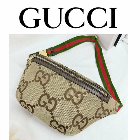 二手真品 狀態良好 GUCCI Jumbo GG 系列 胸腰包