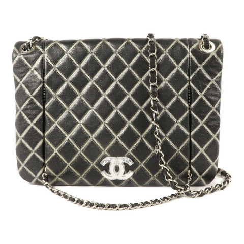CHANEL 牛皮皮革Crystal CC Logo Flap鏈帶肩背袋