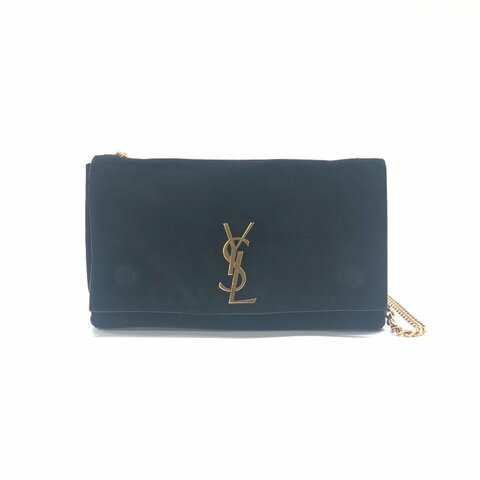 Saint Laurent YSL 黑色 雙面 Kate 麂皮 肩背包