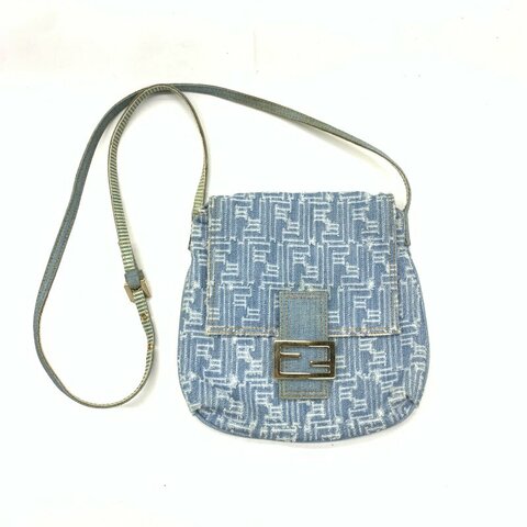 Fendi 藍色 牛仔 浮雕 稀有 肩背包