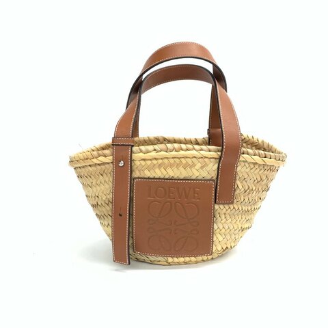 LOEWE 棕色 草編 菜籃子 手提包