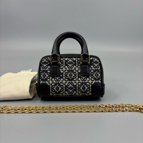 Loewe 羅意威 Amazona帆布老花Mini鏈條斜挎包 尺寸12*8