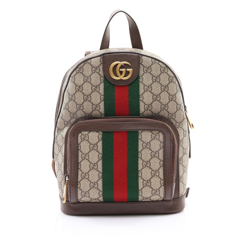 GUCCI 古馳 Ophidia GG Supreme Small 後背包 棕色 PVC帆布 547965