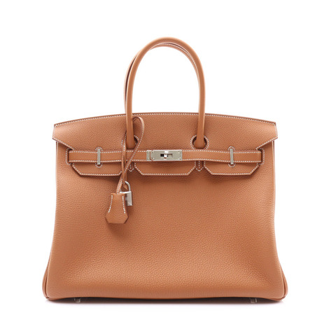 HERMES 愛馬仕 Birkin 35 柏金包 手提包 棕色 TC牛革 G刻 銀扣 H027767CK37