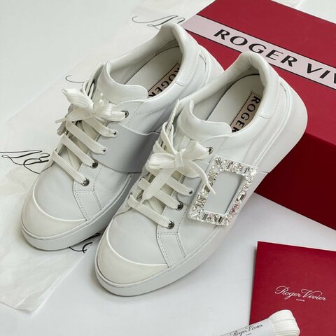 Roger Vivier Viv' Skate 皮革運動鞋 37號