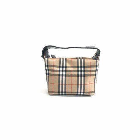 BURBERRY 米色 遛狗 格紋 飯盒 手提包