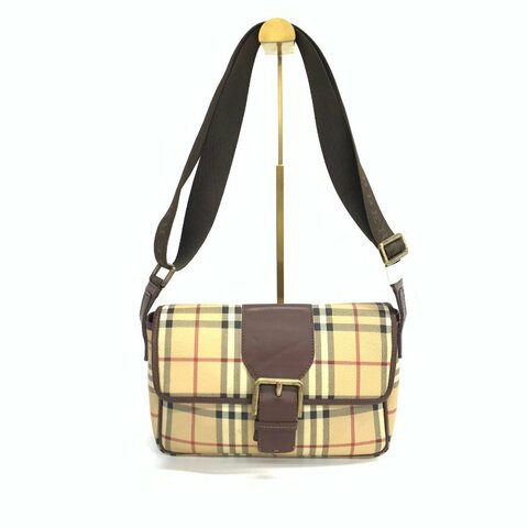 BURBERRY 米色 郵差 格紋 肩背包