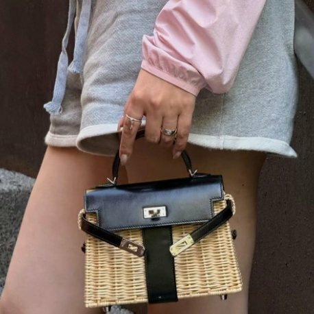 【頂級天菜】HERMES MINI KELLY PICNIC BOX皮  黑銀