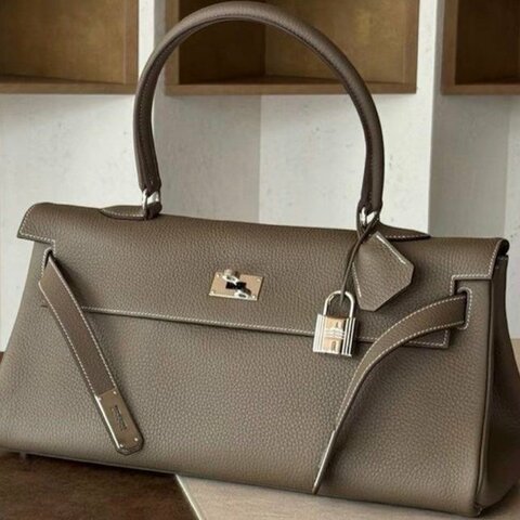 全新 HERMES 愛馬仕Birkin Shoulder 29 Evercolor牛皮 手提柏金包 大象灰 W刻 銀釦