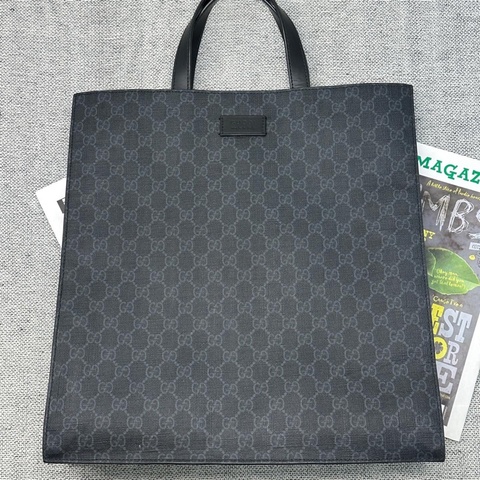 古馳/Gucci 99新黑老花帆布手提斜挎包 黑標038