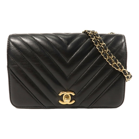 CHANEL 牛皮皮革Chain Shoulder鏈帶肩背袋