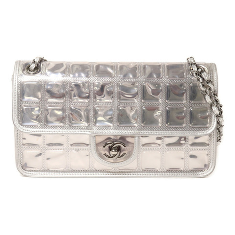 CHANEL 羊皮皮革/PVC Chain Shoulder鏈帶肩背袋