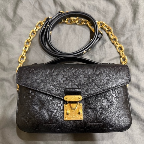 LV Pochette Métis East-West 橫版郵差包 黑色壓紋牛皮