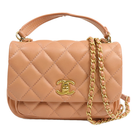 CHANEL 牛皮皮革Chain Shoulder Bag鏈帶手挽肩背兩用袋