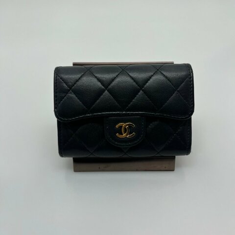 CHANEL CF卡包黑羊皮金釦 AP0214/晶片款