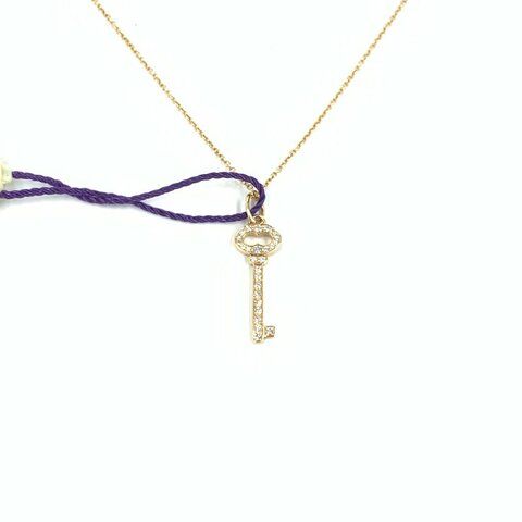 Tiffany & Co. 18k黃金 keys 鑰匙 mini 鑽 項鏈