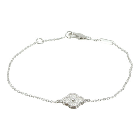 Van Cleef & Arpels 18K白金Sweet Alhambra Diamond鑽石手鏈