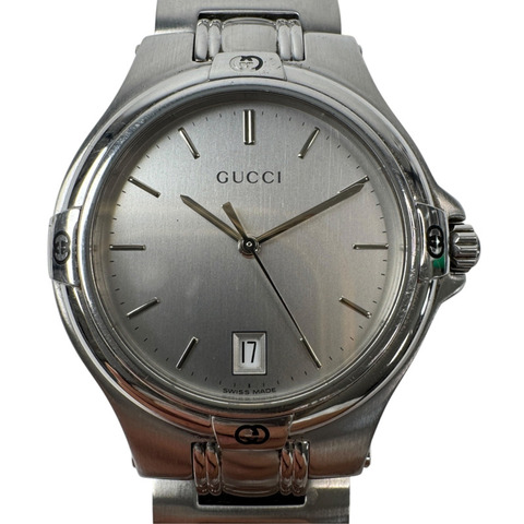 Gucci GUCCI 9040M 男士石英腕錶 11044825 銀色錶盤