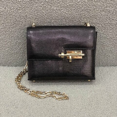 愛馬仕 Hermès Mini Verrou 手槍包 黑色  淡金扣｜D刻