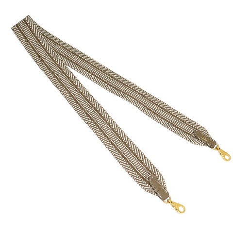 HERMES 愛馬仕 Sangle Cavale 背帶 大象灰色帆布 K刻 金釦 H073651CCAA085