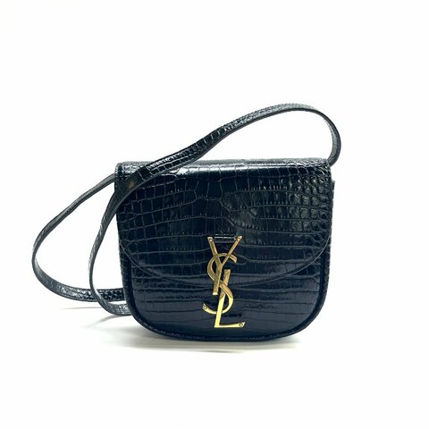 Saint Laurent YSL 黑色 kaia 鱷壓 肩背包