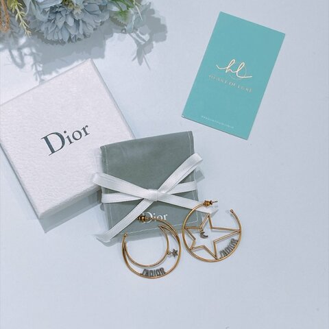 TW5074 Christian Dior 迪奧 星星耳環J'adior Moon Star Hoop Earrings