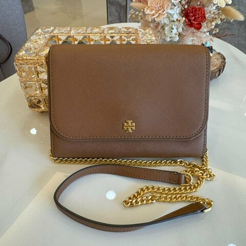 *SHIHNA名牌精品*Tory Burch Emerson 焦糖色 WOC斜背包
