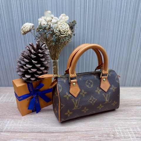 LV M41534 Mini speedy vintage 老花字紋迷你波士頓包手提包