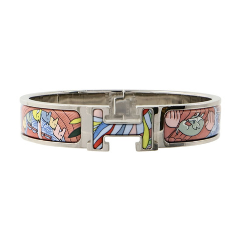 HERMES 金屬/琺瑯Clic H Bangle手鐲