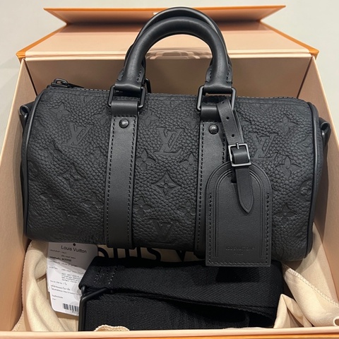 全新 Louis Vuitton Lv Keepall25 全皮黑老花黑武士 M20900