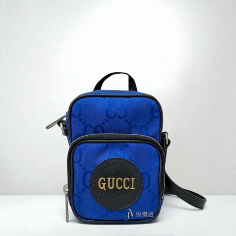 JS1337-Gucci Off The Grid 寶藍色織布前口袋手提側背包643882