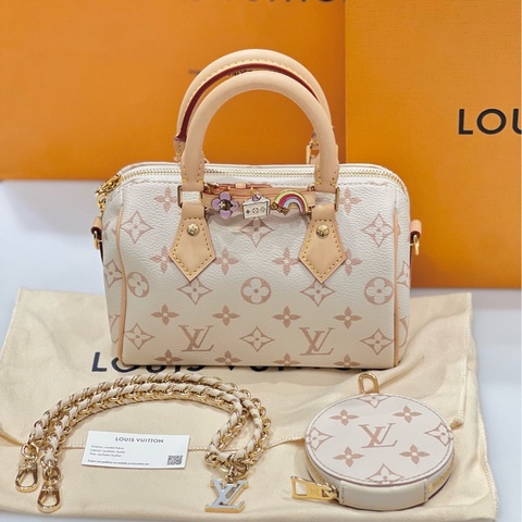 全新 LV路易威登 Speedy 18 套裝 沙丘色  手提包斜挎包