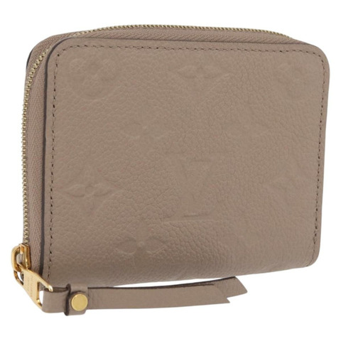 路易威登 Taurillon Clemence Monogram Zippy 錢包米色 M68696 正品 209479M