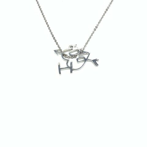 Dior 銀色 愛心 箭頭 字母logo 項鏈