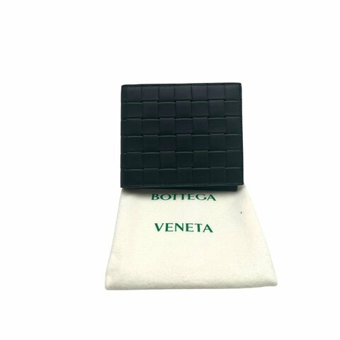 【美收精品】BOTTEGA VENETA  黑色編織短夾  D-237【隔月月中將轉賣至日本 上架期限30天】