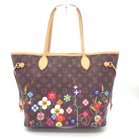 Louis Vuitton x 村上隆 Neverfull MM 花朵 托特包 肩背包