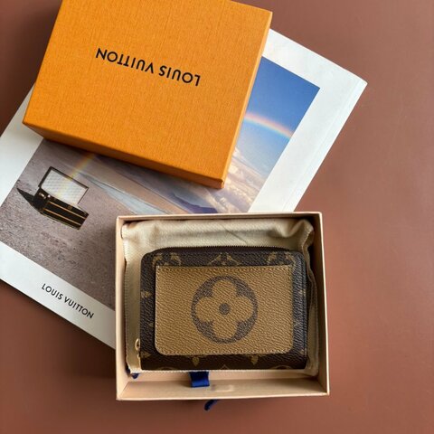 全新 ::LOUIS VUITTON:: M81461 Lou Monogram Reverse 花卉圖案 錢包 短夾