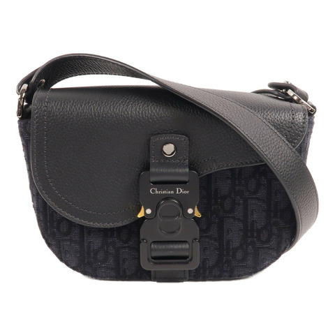Dior 帆布/牛皮皮革Mini Saddle Messenger Bag with Flap肩背袋