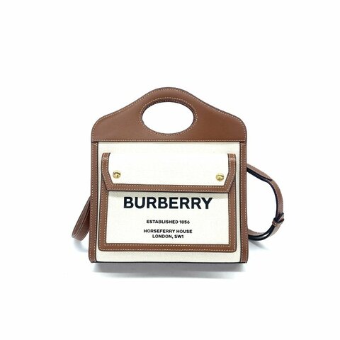 BURBERRY 棕色 帆布 pocket 肩背包