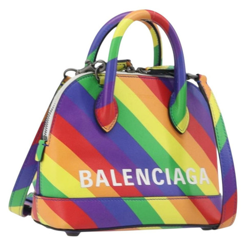 Balenciaga Ville XXS 手提包 皮革 2way Rainbow 550646 Auth 207995M
