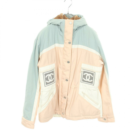 香奈兒運動系列滑雪服，帶帽，其他款式夾克 P18536W02856，聚酯纖維，粉紅色、藍色、白色，二手女裝