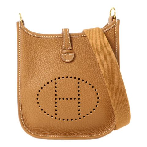 HERMES Clemence皮革Evelyne TPM肩背袋Gold