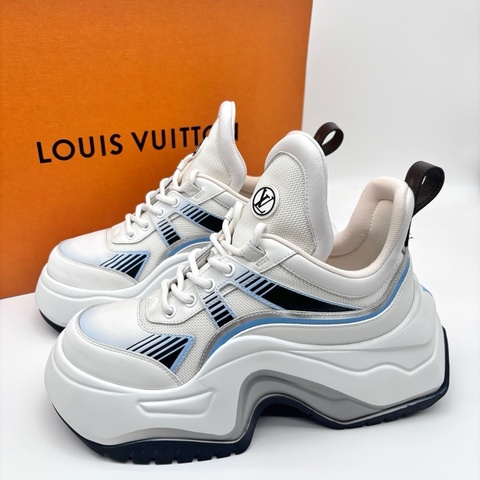 LV/路易威登 Archlight白藍拼色波浪厚底老爹鞋 37.5碼