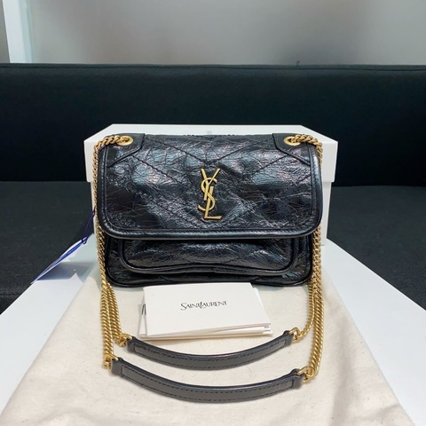 ysl 圣罗兰黑金mini单肩斜挎包
