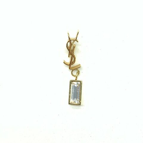 Saint Laurent YSL 金色 Le Cassandre 仿水晶 單耳環